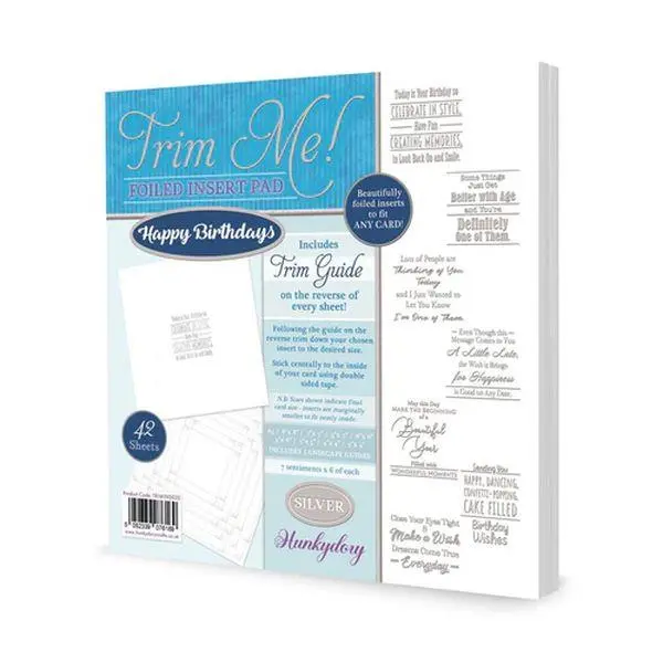 Trim Me! Foiled Insert Pad - Happy Birthdays Silver 1