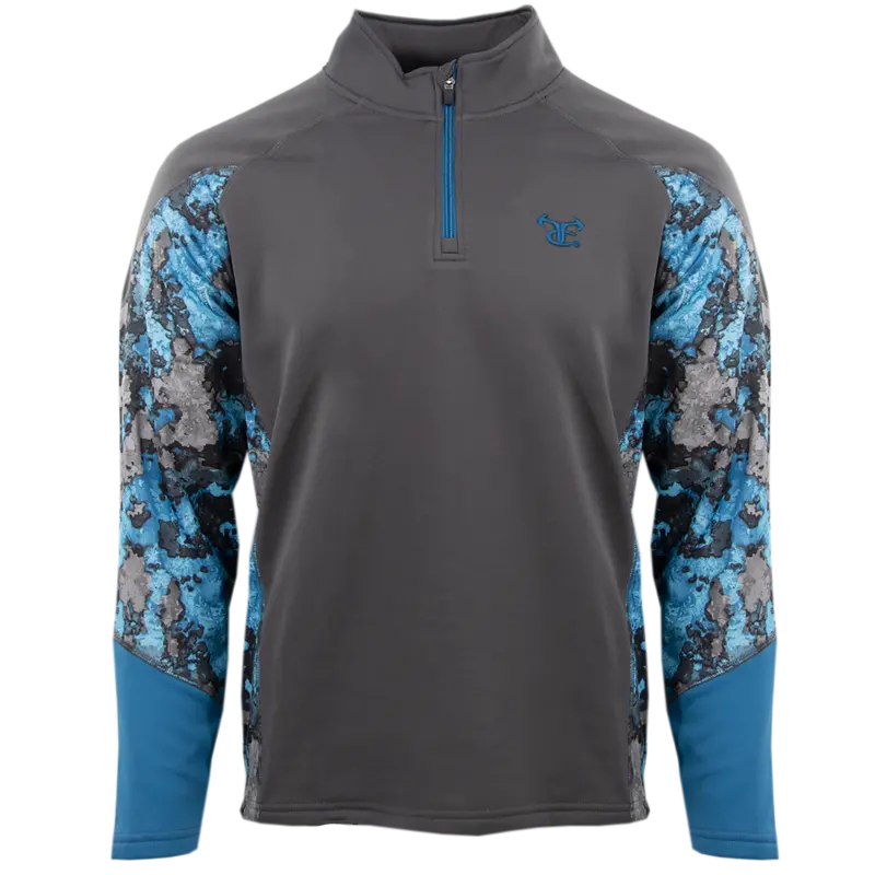 Ttc 1/4 Zip Pullover- Riptide/Gray 1