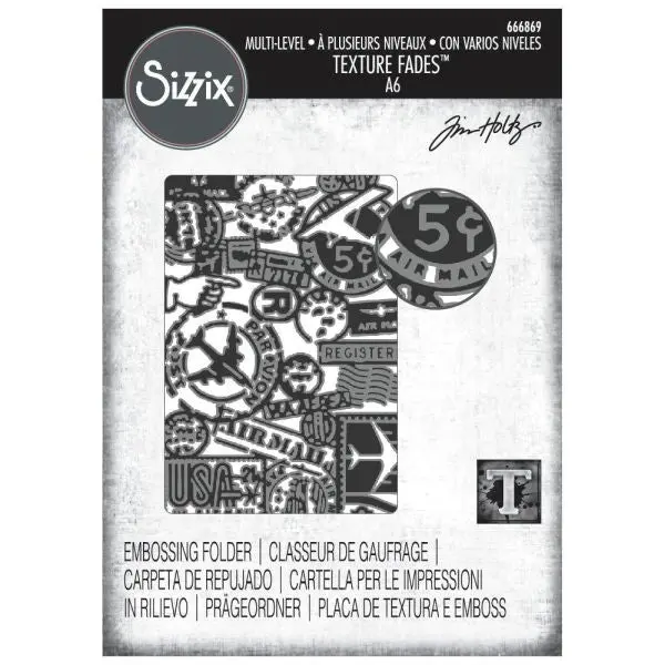 Vault Airmail -  Multi Level Textured Impressions Embossing Folder 1