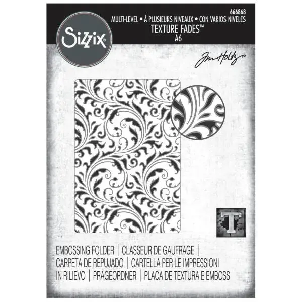 Vault Flourish- Multi Level Textured Impressions Embossing Folder 1