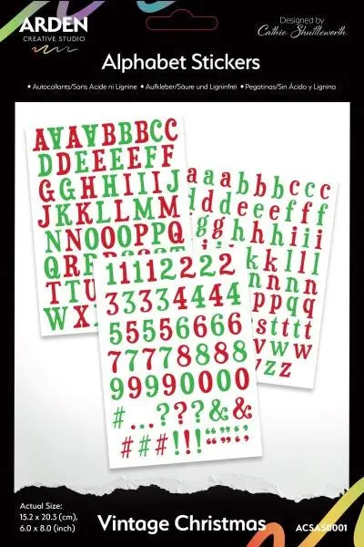 Vintage Christmas - Alphabet Stickers 1
