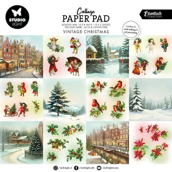 Vintage Christmas Essentials - Collage Paper Pad 1