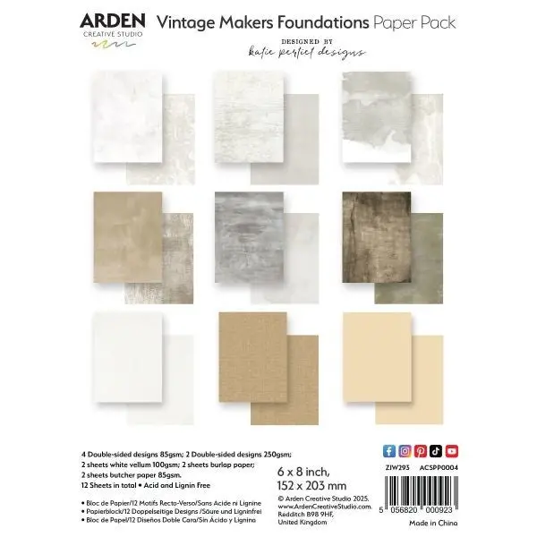 Vintage Makers - 6X8 Paper Pad - Foundations 1