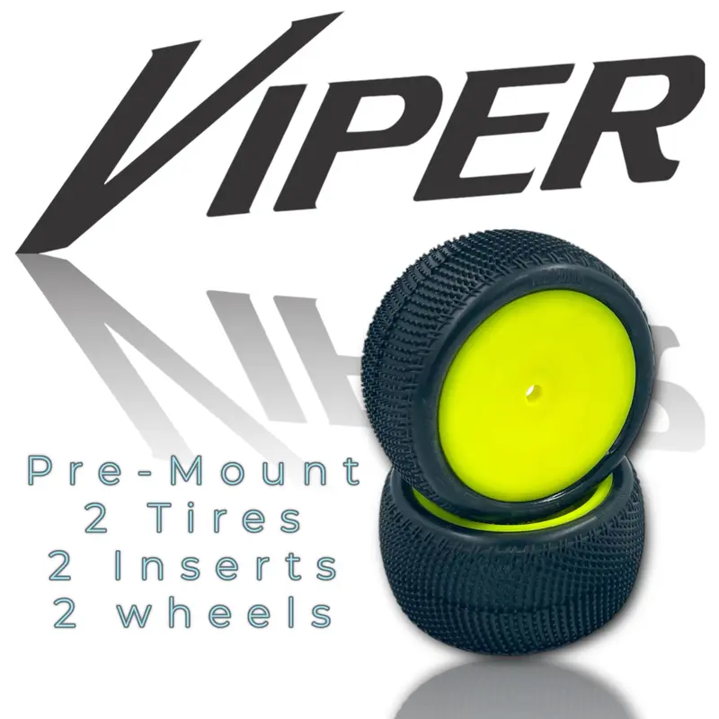Viper Lp 2.2'' Rear Carpet Tire Pre-Mount Yellow 1