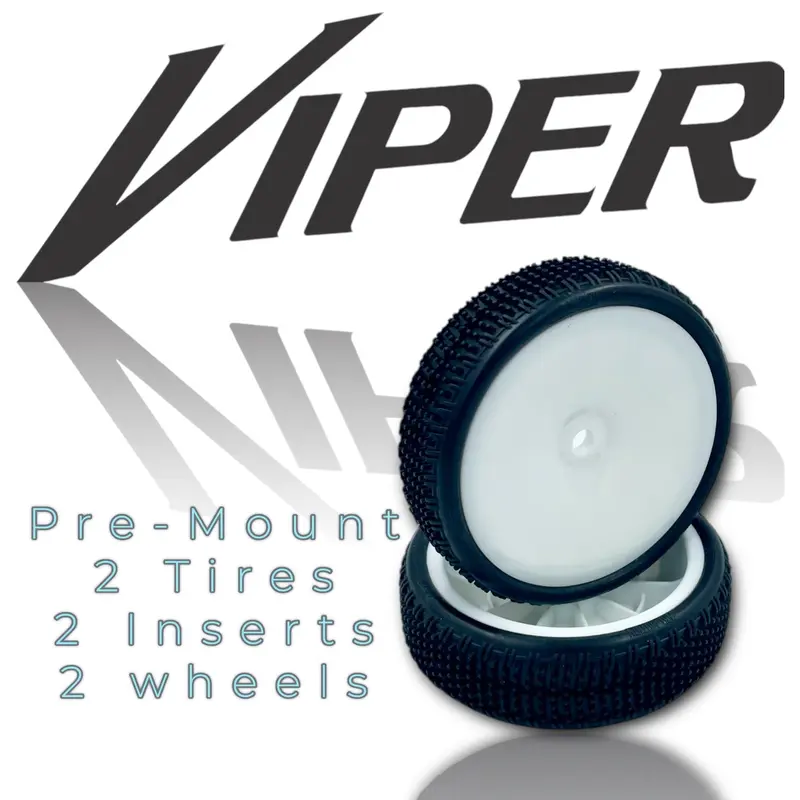 Viper Lp 2Wd Slim Front Carpet Tire Pre-Mount White 1