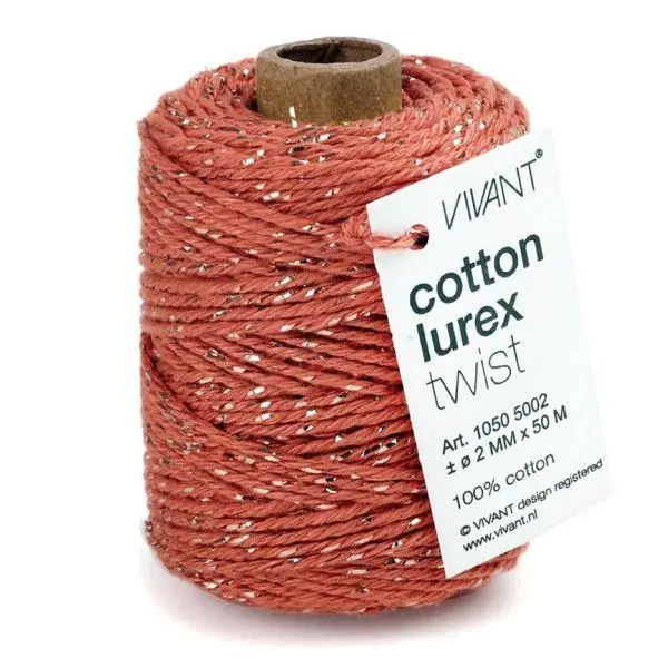 Vivant Lurex Rust Cotton Twine 1