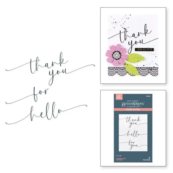 Vivid Expressions Collection - Sweeping Script Sentiments Press Plates 1