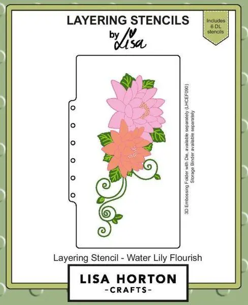 Water Lily Flourish - Slimline Layering Stencils 1