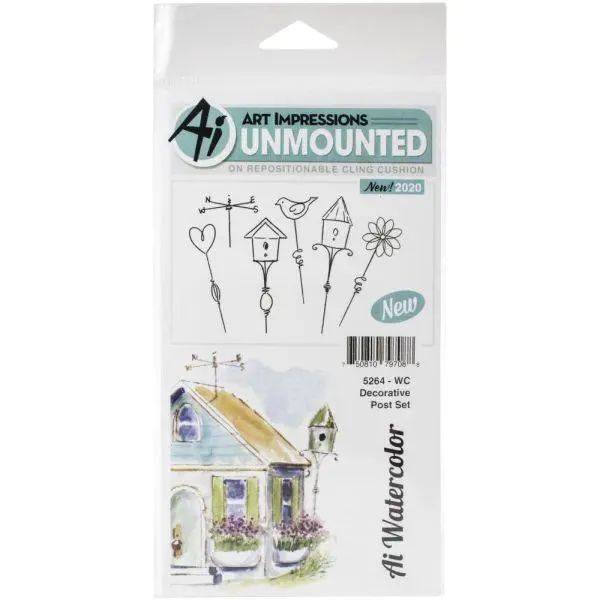 Watercolour Stamps - Decorative Post Set 1