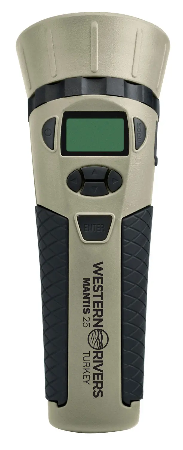 Western Rivers Mantis Electronic Turkey Call, 25 Preloaded Sounds, Tan Plastic Includes Hand Lanyard 1