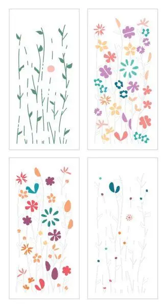 Wild Flowers Slimline Layering Stencils 1
