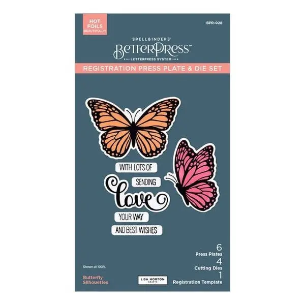 Wildflowers Collection - Butterfly Silhouettes Registration Press Plate & Die Set 1