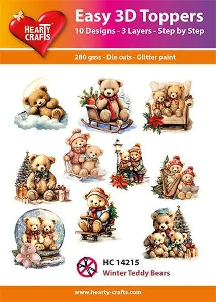 Winter Teddy Bears - Easy 3D Toppers 1