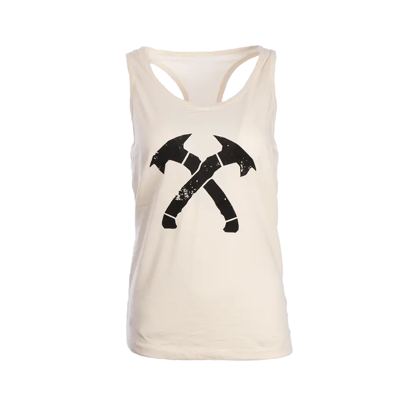 Women's Natural Racerback Crossed Hawks Tank 1