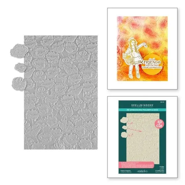 Wonder Of Oz Collection - Field Of Poppies 3D Emboss & Cut Folder 1