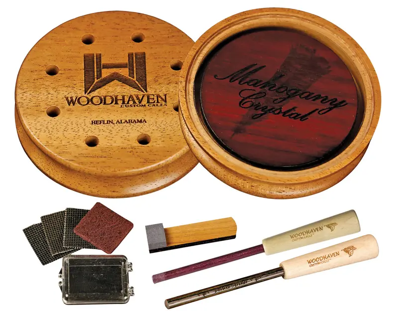 Woodhaven Mahogany Crystal Friction Call Attracts Turkeys Natural Glass/Wood 1