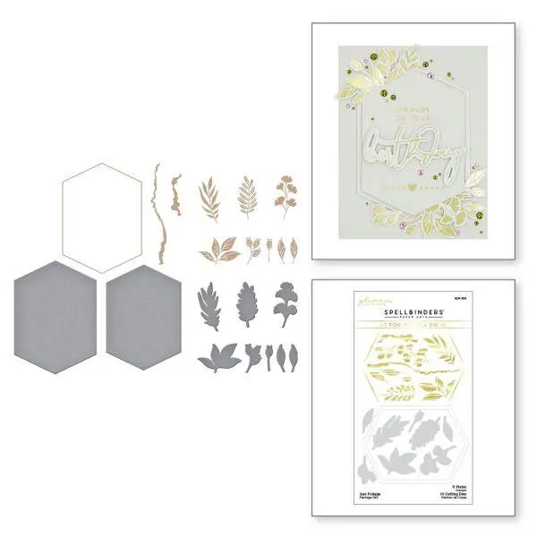 Yana's Blooms Collection - Geo Foliage Hot Foil Plate & Die Set 1