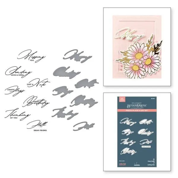 Yana's Daisies Collection - Crafty Hugs Sentiments Press Plate & Die Set 1