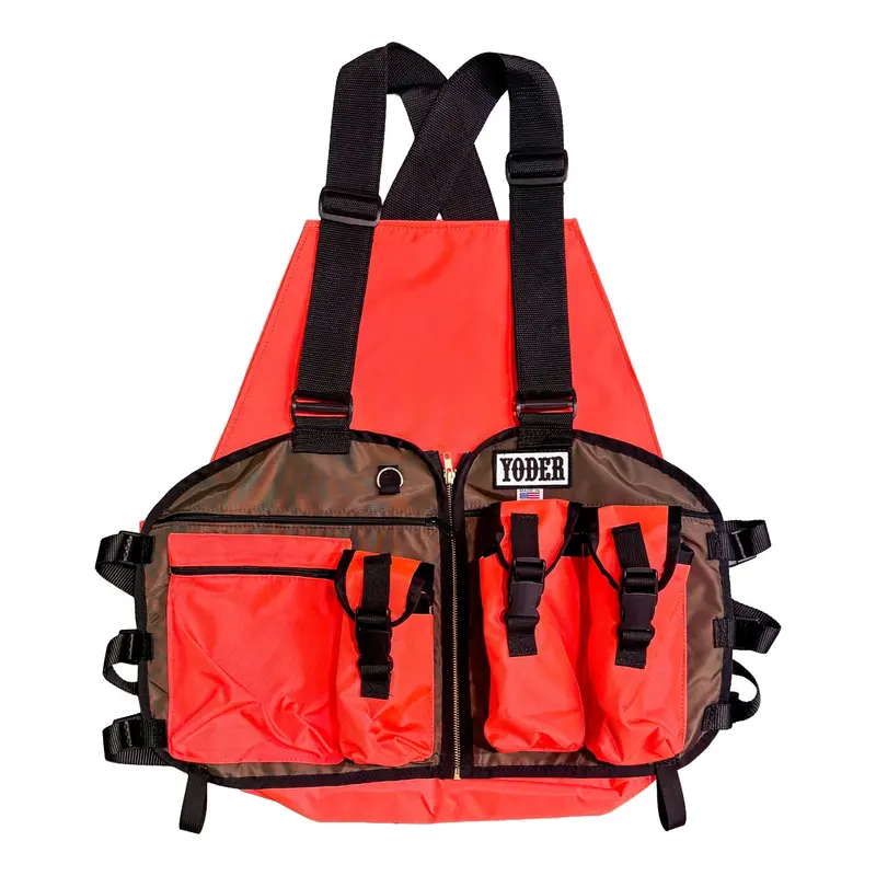 Yoder Strap Vest With Built In Game Bag (Orange & Brown) 1