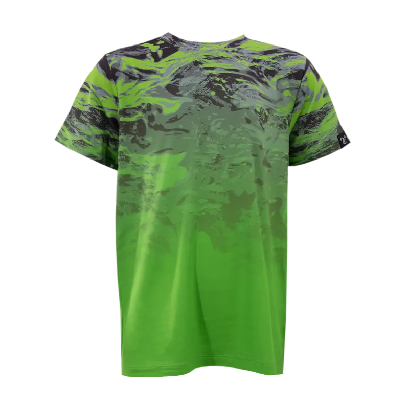 Youth Ss Gradient Crew - Caiman Flash/Green Flash 1