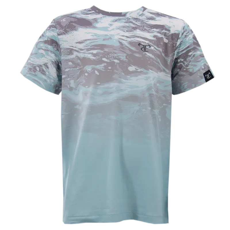 Youth Ss Gradient Crew - Kenai Aqua/Sky Blue 1