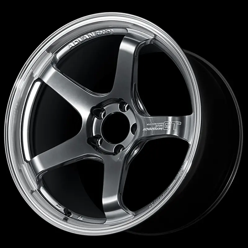 Advan Gt Beyond Forged Alloy Wheel: 18×9″, +25Mm Offset, 5×114.3 Bolt Pattern, 73.1Mm Bore, Hyper Platinum Black Finish With Machined Face 1