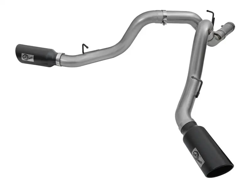 Afe Large-Bore 4-Inch Dual Dpf-Back Stainless Exhaust With Black Tip For 2016–2017 Gm 6.6L Lml Diesel Trucks 1