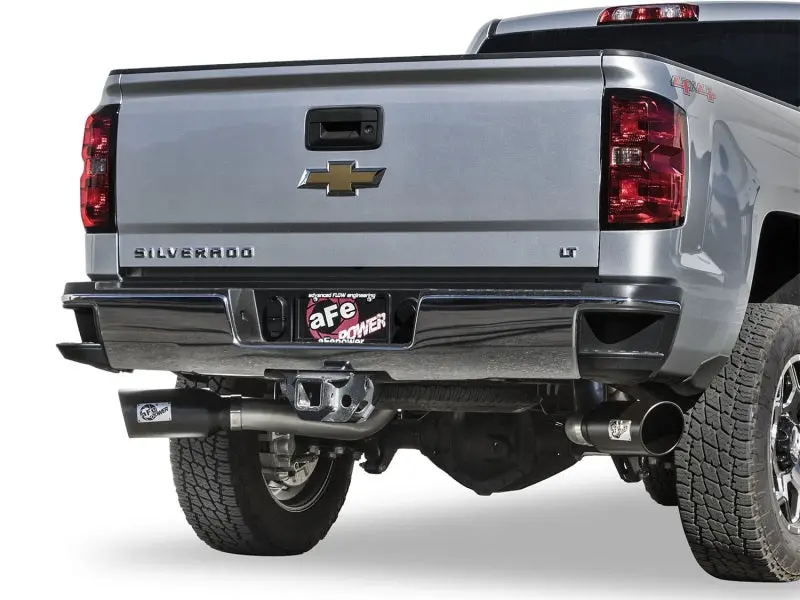 Afe Large-Bore 4-Inch Dual Dpf-Back Stainless Exhaust With Black Tip For 2016–2017 Gm 6.6L Lml Diesel Trucks 2