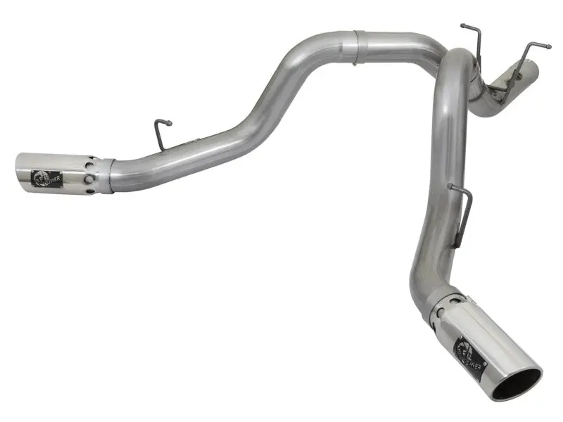 Afe Large Bore Hd Dpf-Back Exhaust System — 4-Inch 409 Stainless Steel, Dual Polished Tips, For 2017+ Gm Duramax 6.6L L5P 1