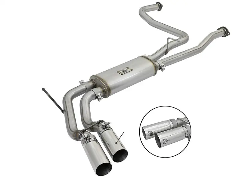 Afe Power Rebel Series 2-1/2In 409 Ss Cat Back Exhaust W/ Polished Tips 16-17 Nissan Titan V8 5.6L 1