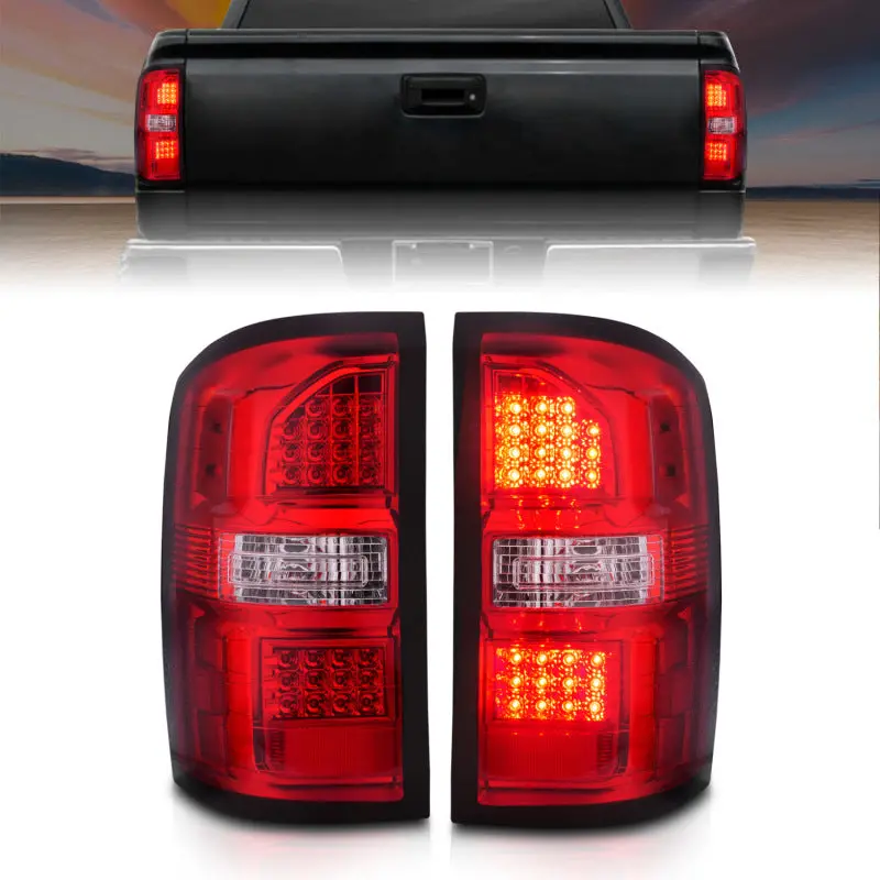 Anzo Led Tail Lights With Black Housing And Red/Clear Lens For 2014–2018 Gmc Sierra 1