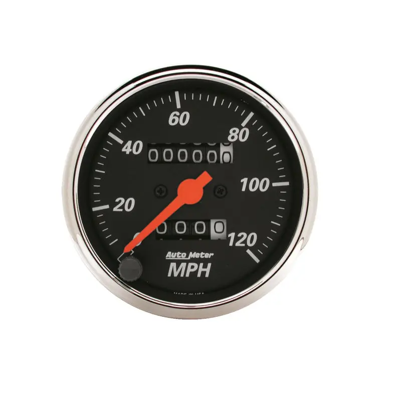 Autometer 3-1/8" Mechanical Speedometer – 120 Mph Range, Black Designer Dial 1