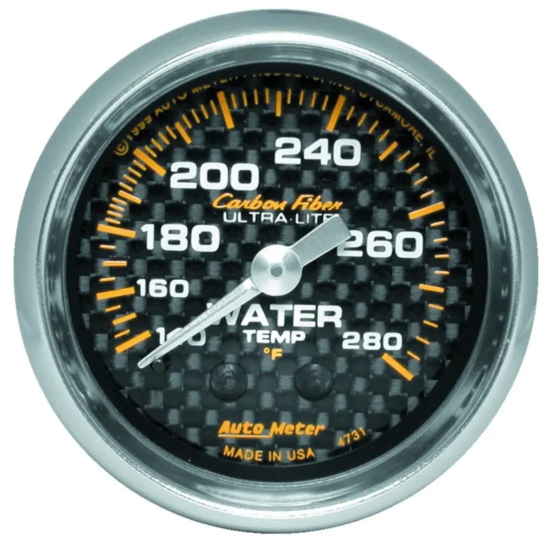 Autometer Carbon Fiber Water Temperature Gauge – 52Mm (2-1/16") Diameter 1