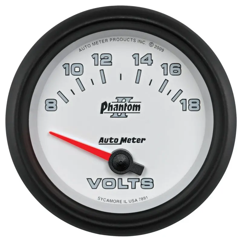Autometer Phantom Ii Electric Voltmeter Gauge – 2-5/8 Inch, 18-Volt Compatible 1