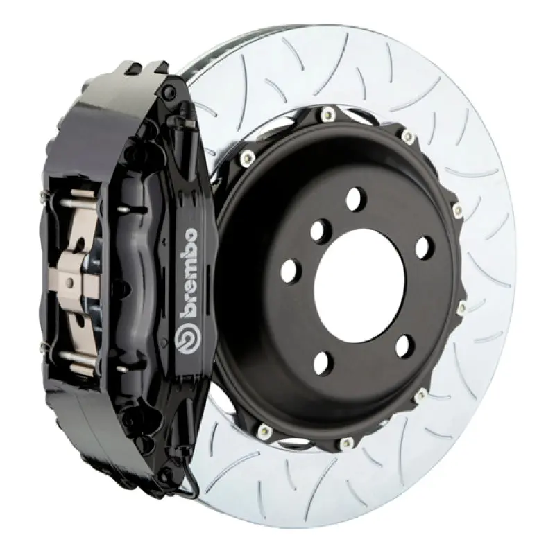 Brembo Front Gt Big Brake Kit For 1992–1998 Bmw 318I/325I (Non-Xdrive) – 6-Piston Calipers, 355X32Mm Two-Piece Slotted Rotors, Type 3 Black Finish 1