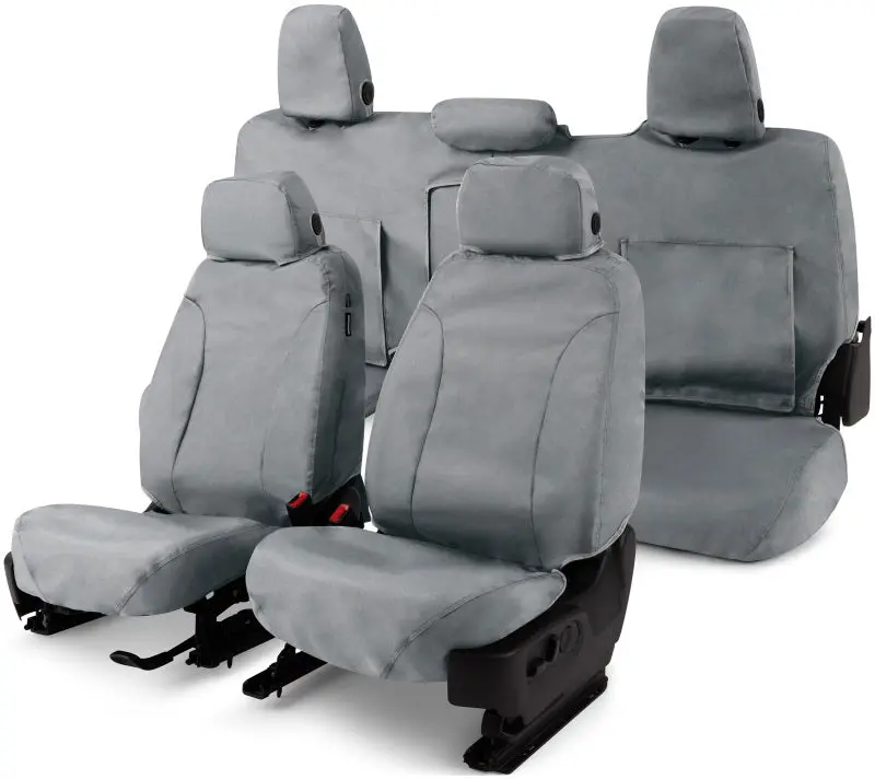 Covercraft Seatsaver Front Row Seat Covers – Waterproof Polyester, Custom-Tailored For 2022–2023 Toyota Tundra, Gray 1