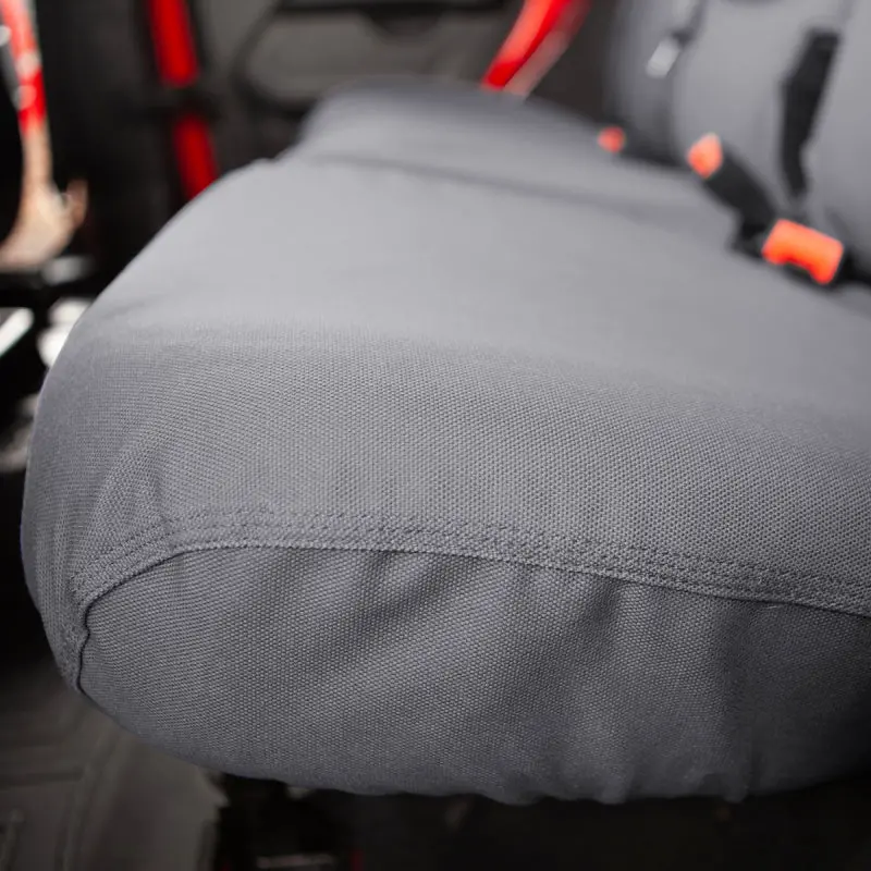 Covercraft Seatsaver Polycotton Front Row Seat Covers For 2022–2023 Jeep Grand Wagoneer – Gravel Color 1