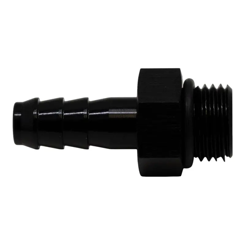 Deatschwerks 6An Orb Male To 5/16" Male Triple Barb Fitting – Includes O-Ring, Anodized Matte Black Finish 1