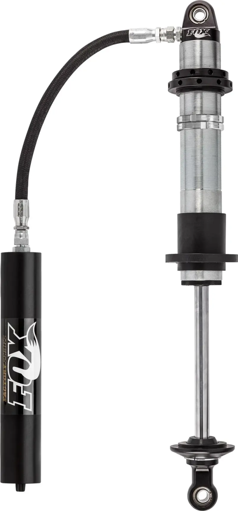 Fox 2.5 Factory Series Remote-Reservoir Coilover Shock – 8-Inch Travel, 7/8-Inch Shaft, Custom Valving (Black/Zinc) 1