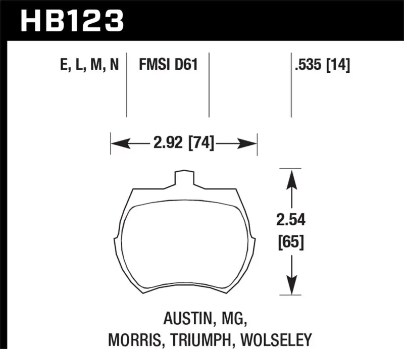 Hawk Blue 9012 Race Brake Pads – Front Axle, Compatible With 1966–1979 Mg Midget And 1975–1980 Triumph Tr7 1