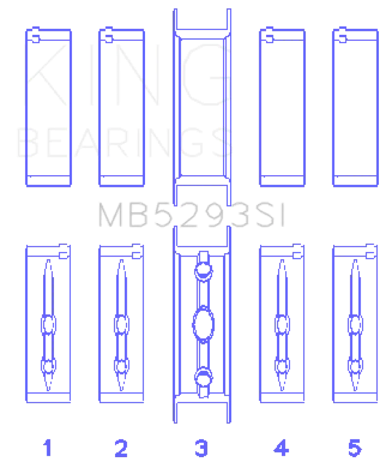 King Main Bearing Set For Gm Ls Engines – Fits 4.8L/5.3L/5.7L/6.0L (L20/Ls1–Ls6), Size 010 1