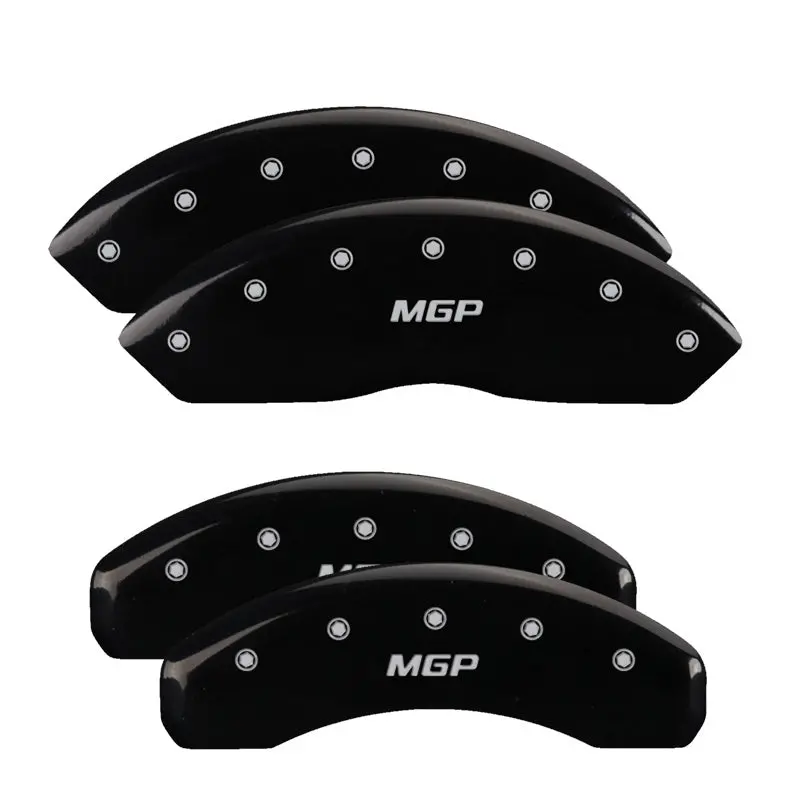 Mgp Engraved 4-Piston Caliper Covers For Dodge Charger – Front & Rear, Black Base With Silver Accent 2