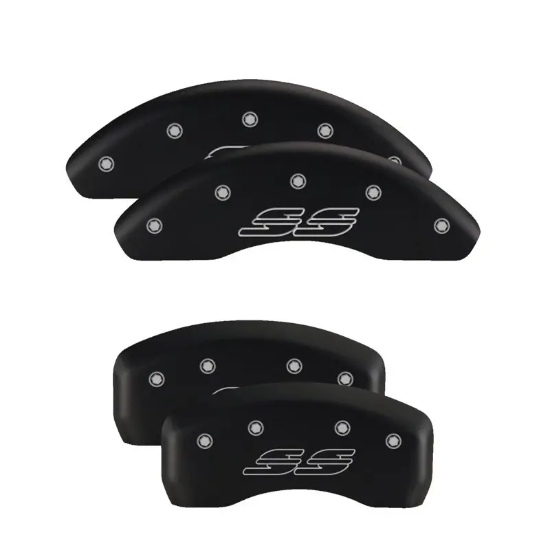 Mgp Engraved Caliper Covers For Chevrolet Camaro Gen 5 – Front & Rear, Red Finish With Silver Char Accents 1