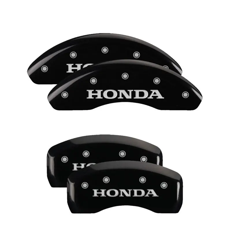 Mgp Engraved Front Caliper Covers — Black Finish With Silver Accent, Pair 1