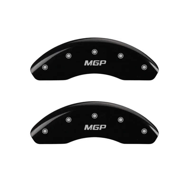 Mgp Engraved Front Caliper Covers — Black Finish With Silver Accent, Pair 2