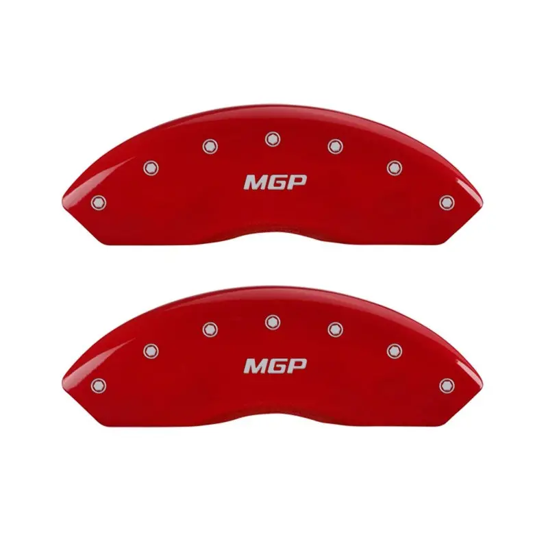 Mgp Engraved Front Caliper Covers – Red Finish With Silver Accent For Enhanced Brake Aesthetics 2