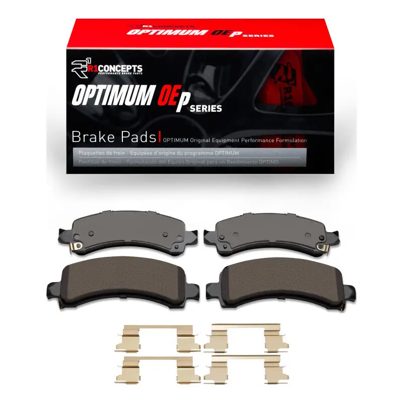 R1 Rear Brake Pad & Hardware Kit For 2002–2014 Cadillac Escalade Ext 1