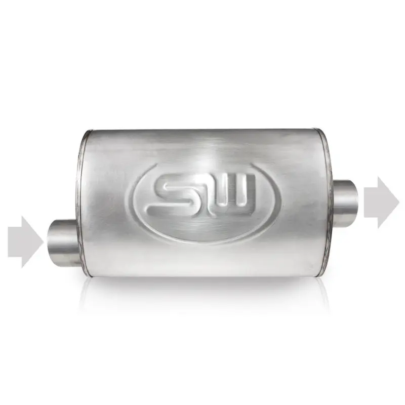 Stainless Works 2.25" Offset-Inlet / Center-Outlet Exhaust Flange – 4" X 8" Dimensions 1