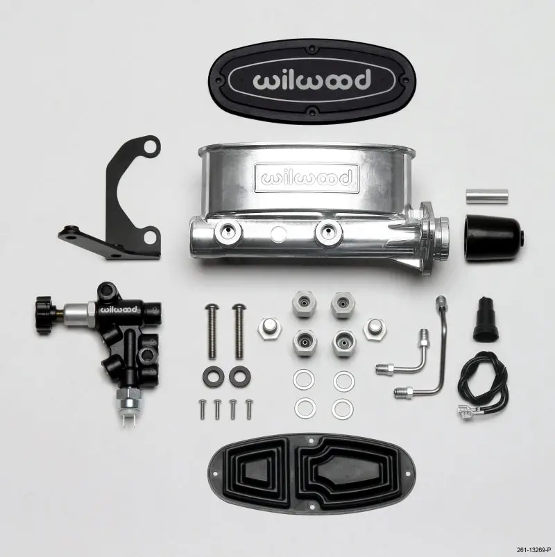 Wilwood Hv Tandem Master Cylinder Kit – 1-Inch Bore, Left-Hand Bracket, Integrated Proportioning Valve, Ball-Burnished Finish 1