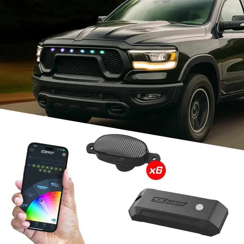Xk Glow Xkmax Rgbw Led Grill Pods – Pre-Runner Style, 6-Piece Set 1